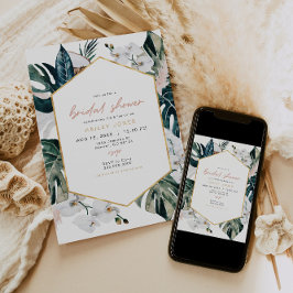 Convite Chá de panela de Pampas Tropicais de Palma Rosa Es