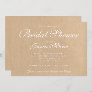 Convite Chá de panela de papel do Reciclado Kraft