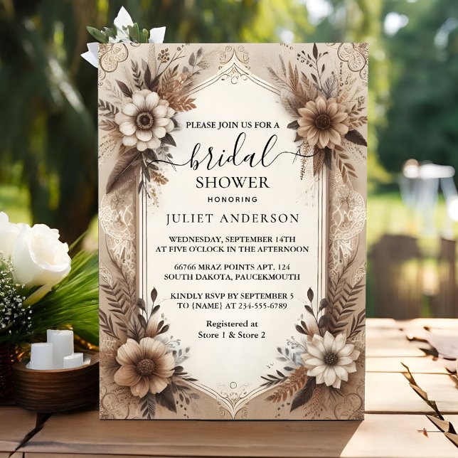 Convite Chá de panela de papel Reciclado de madeira em que (Criador carregado)