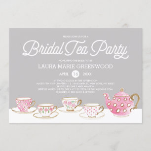Convite Chá de panela de Partido Chic Watercolor Bridal Te