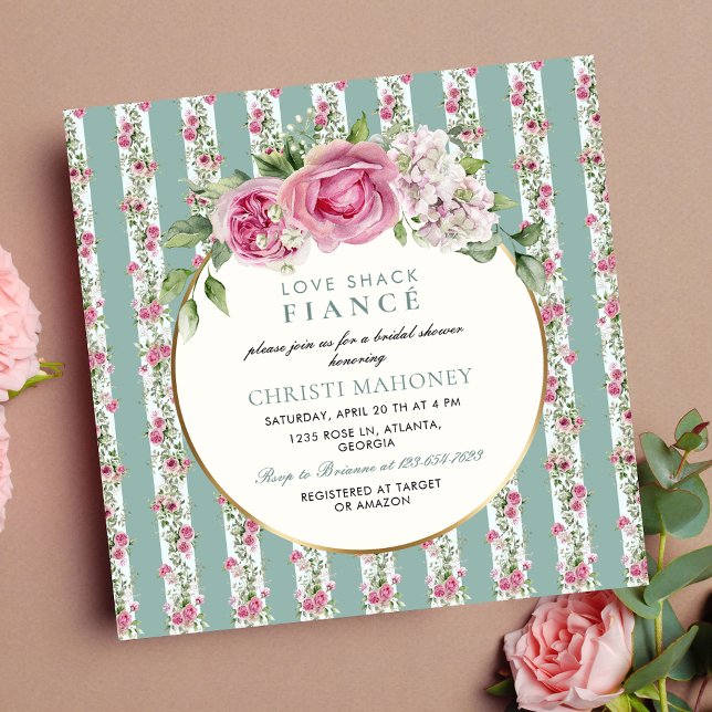 Convite Chá de panela de Partido Floral do Love Shack Fian (Criador carregado)