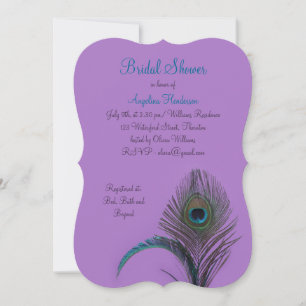 Convite Chá de panela de Peacock Elegante (roxo)