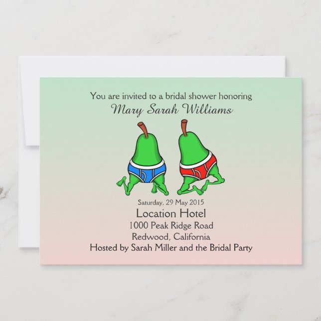 Convite Chá de panela de Pear de Gay Divertido (Frente)