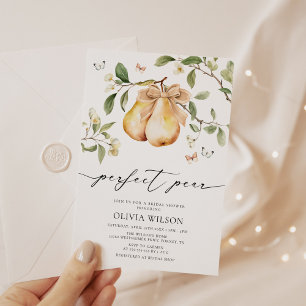 Convite Chá de panela de Pear Perfeito Floral Elegante