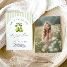 Convite Chá de panela de pera perfeito com faixas verdes m