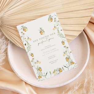 Convite Chá de panela de pera perfeito floral
