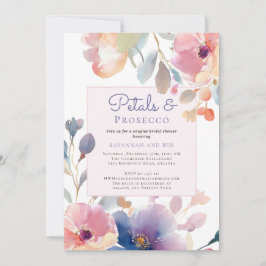 Convite Chá de panela de Petais e Casais Florais Prosecco