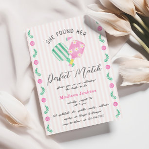 Convite Chá de panela de Pickleball Correspondente Perfeit