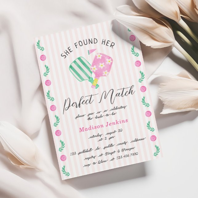 Convite Chá de panela de Pickleball Correspondente Perfeit (Criador carregado)