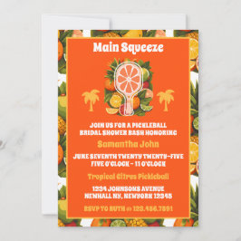 Convite Chá de panela De Picleball De Citros Tropicais