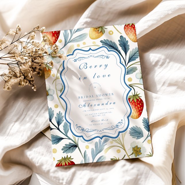 Convite Chá de panela de pincel flexível Berry (Criador carregado)