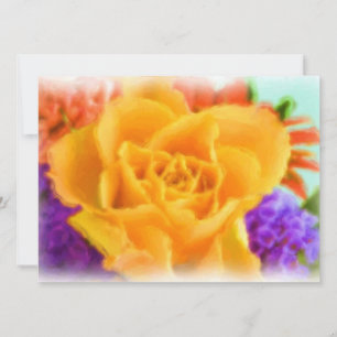 Convite Chá de panela de Pintura de Buquê de Flor Rosa A