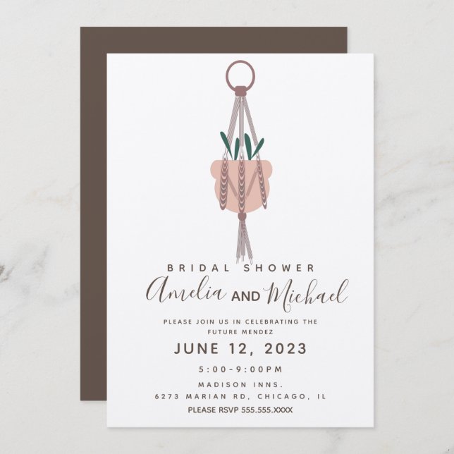 Convite Chá de panela de Plantador de Perigo de Plantador  (Frente/Verso)