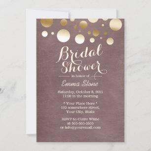 Convite Chá de panela de Pontos de Confetti Gold Foil Mod