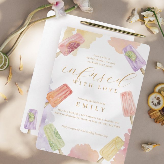 Convite Chá de panela De Pop De Gelo Com Amor (Criador carregado)