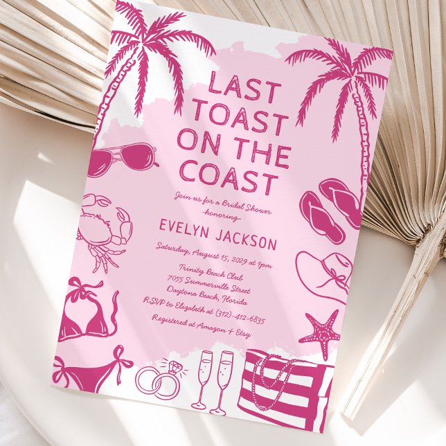 Convite Chá de panela de porta de praia costal (Criador carregado)