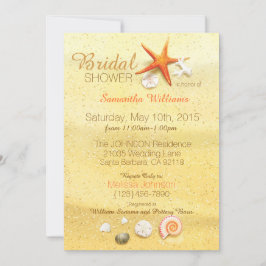 Convite Chá de panela de praia da praia Sand Seashell