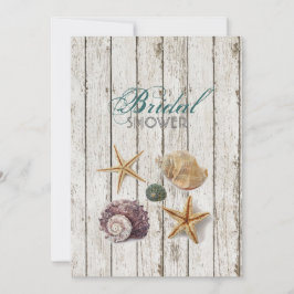 Convite Chá de panela de praia de lenha branca