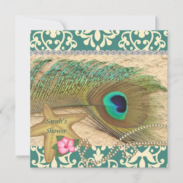 CONVITE CHÁ DE PANELA DE PRAIA DE PEACOCK (Frente)