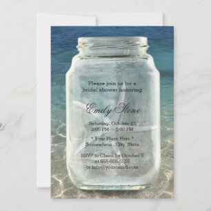 Convite Chá de panela de praia Mason Jar & Starfish Summe