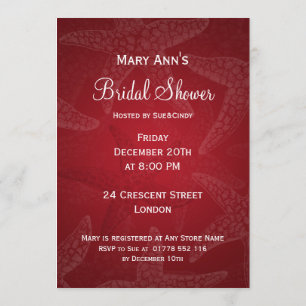 Convite Chá de panela de praia Starfish Red