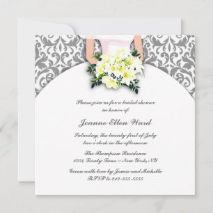 Convite Chá de panela de Prata e Amarelo