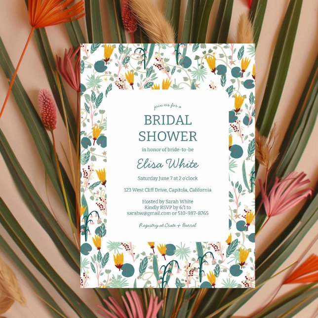 Convite Chá de panela de Primavera de Jardim Floral (Floral Bridal Shower Cute Spring Garden CUSTOM Invitation
)