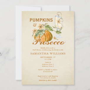 Convite Chá de panela de Prosecco de Pumpkin de Pumpkin em