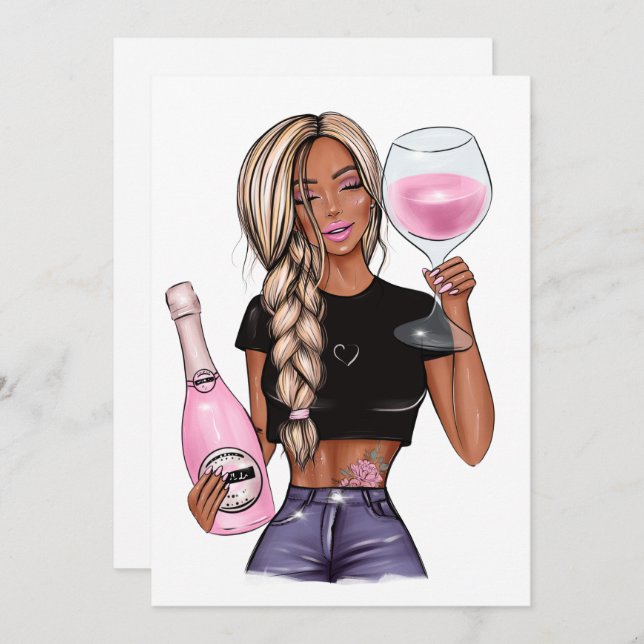 Convite Chá de panela de Provando de vinho (Frente/Verso)