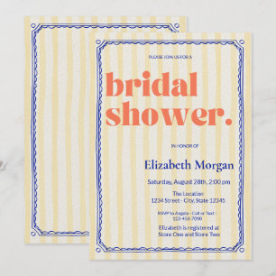 Convite Chá de panela de Quadro Azul com Faixa Amarela Ret