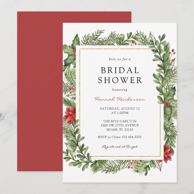 Convite Chá de panela de Quadro Dourado da Greenerescência (Frente/Verso)