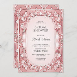 Convite Chá de panela de Quadro Floral Rosa