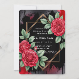 Convite Chá de panela de quadro Rosa gótico