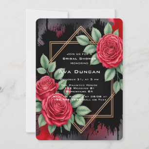 Convite Chá de panela de quadro Rosa gótico