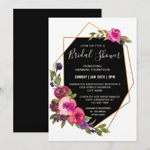 Convite Chá de panela de Quadros Geométricos Florais Na 