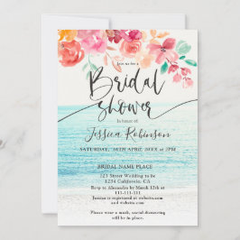 Convite Chá de panela de queda de aquarela floral com foto