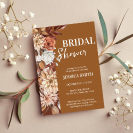 Convite Chá de panela de queda de flores castanhas do dese