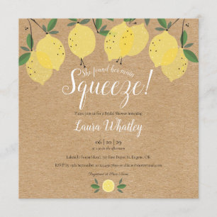 Convite Chá de panela de Raça Rústica com Limões de Pr