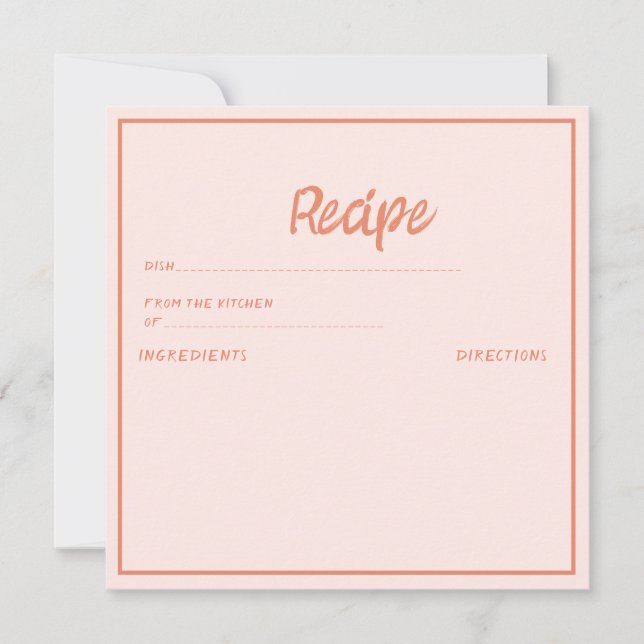 Convite Chá de panela de recebimento de letra rosa (Frente)