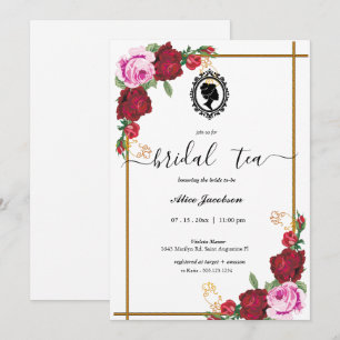 Convite Chá de panela de regência floral Vintage