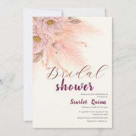 Convite Chá de panela de relva rosa-rosado moderno