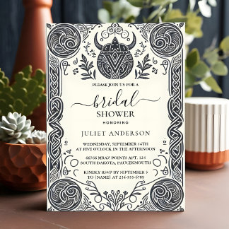 Convite Chá de panela de Rolagem Medieval Nórdica Celta