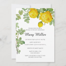 Convite Chá de panela de Rosa Amarelo Elegante
