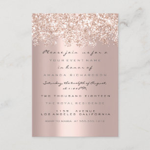 Convite Chá de panela de Rosa de brilho brilhante de faísc