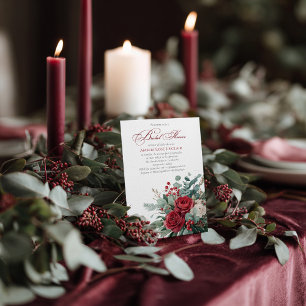 Convite Chá de panela de Rosas de Borgonha e Blush de Aqua
