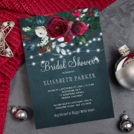 Convite Chá de panela de rosas de peônia de inverno russa