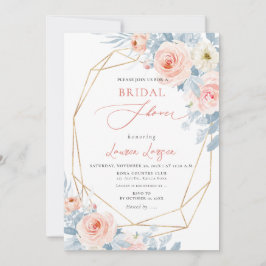 Convite Chá de panela de Rosas Rosa Rosa Blush do ArtsApp 