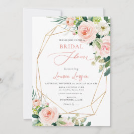 Convite Chá de panela de Rosas Rosa Rosa Blush do ArtsApp 