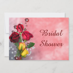 Convite Chá de panela de Rosas Vermelhas e Amarelas em Chi