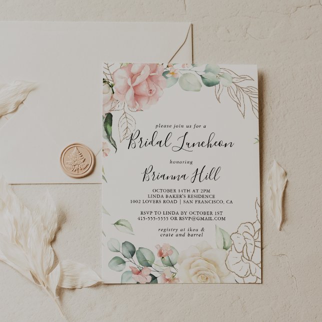 Convite Chá de panela de Roupa Bridal da Folhagem Verde Do (Criador carregado)